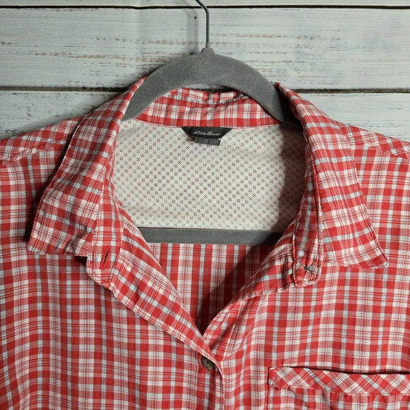 Eddie Bauer Red Plaid Womans Button-down Longsleeve Shirt Size XLarge - Picture 2 of 5